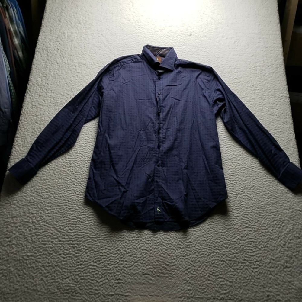 Tailorbyrd Shirt Mens XL Blue Plaid Stretch Long Sleeve Button-Up Casual Cotton